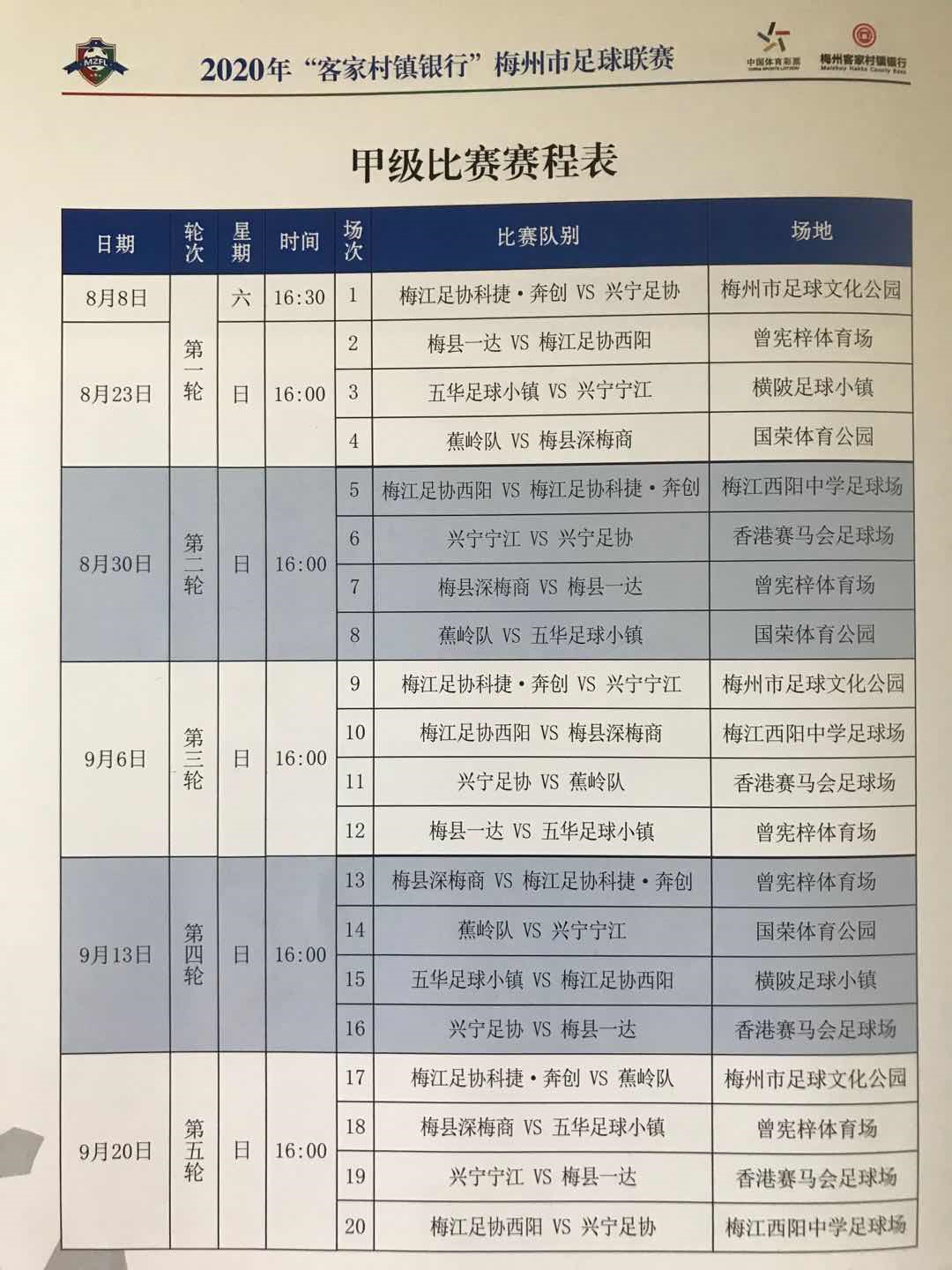 梅州客家足球队2020赛程，蓄势待发，期待荣光