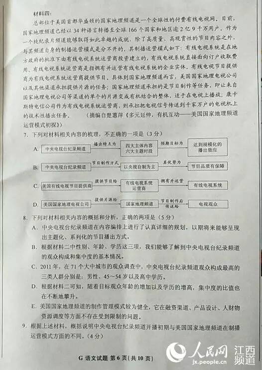 今年高考语文卷子全部解析